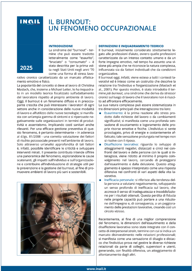 Il burnout fenomeno occupazionale