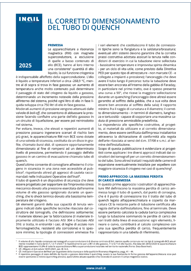 Il corretto dimensionamento del tubo di QUENCH