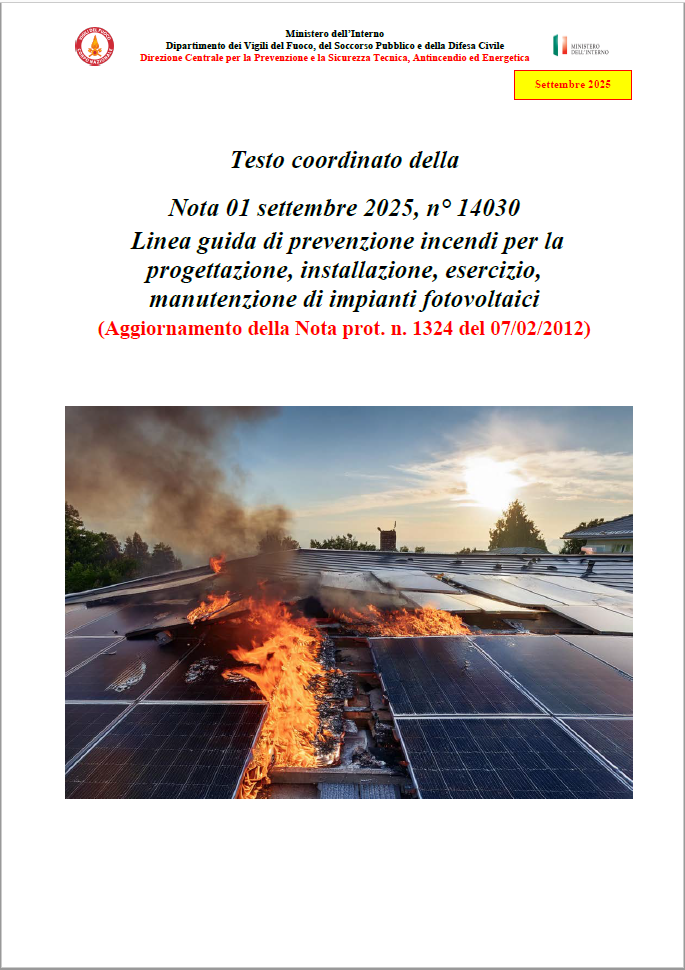 Testo coordinato VVF Nota 01 settembre 2025 n. 14030